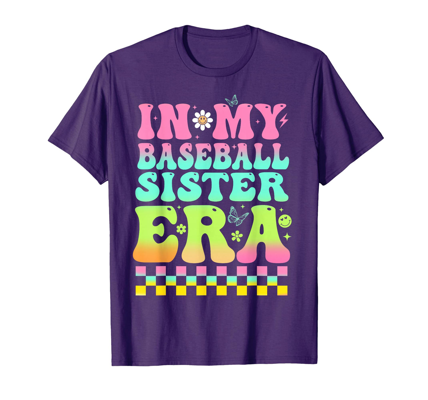 In My Baseball Sister Era Retro Baseball Sis Women Kids Girl T-Shirt