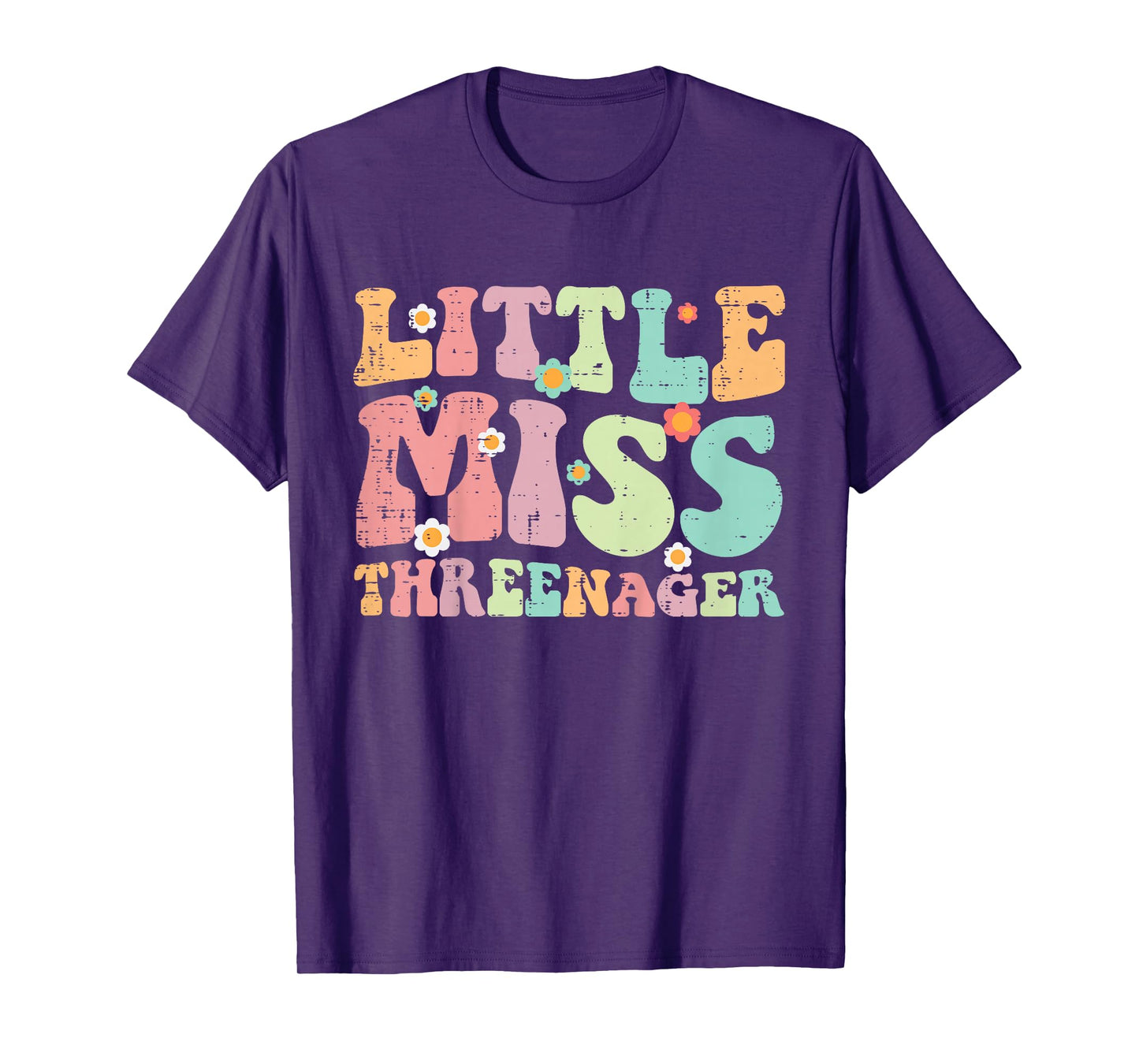 3rd Birthday Little Miss Threenager 3 Year Old Bday Girls T-Shirt