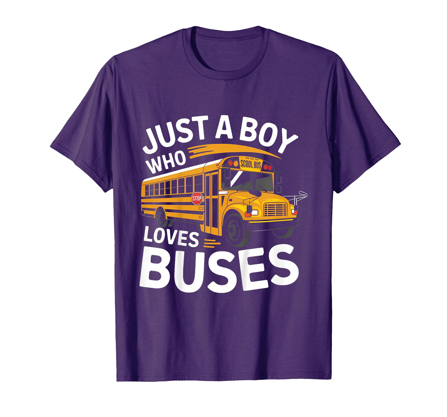 Kids School Bus Costume Just a Boy who loves Buses T-Shirt