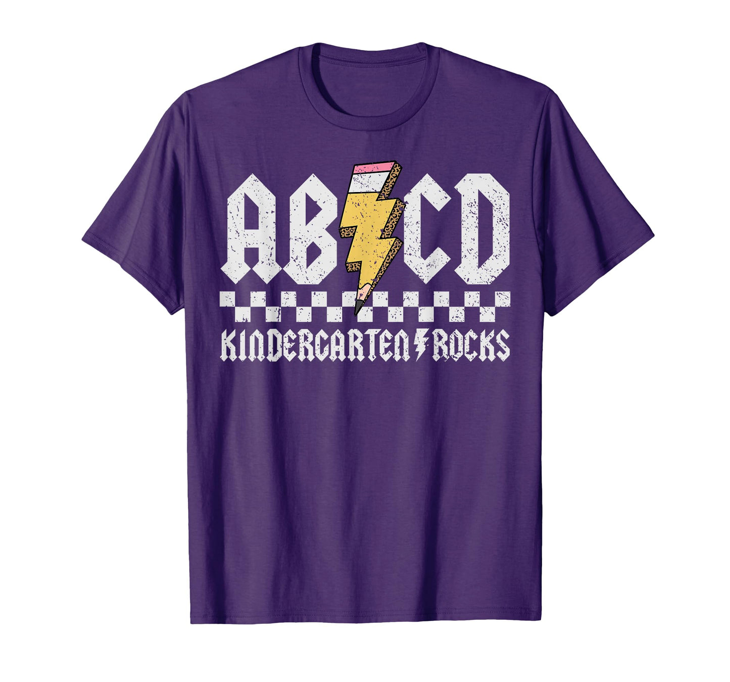 ABCD Kindergarten Rocks Pencil Lightning Teachers Rock Boys T-Shirt