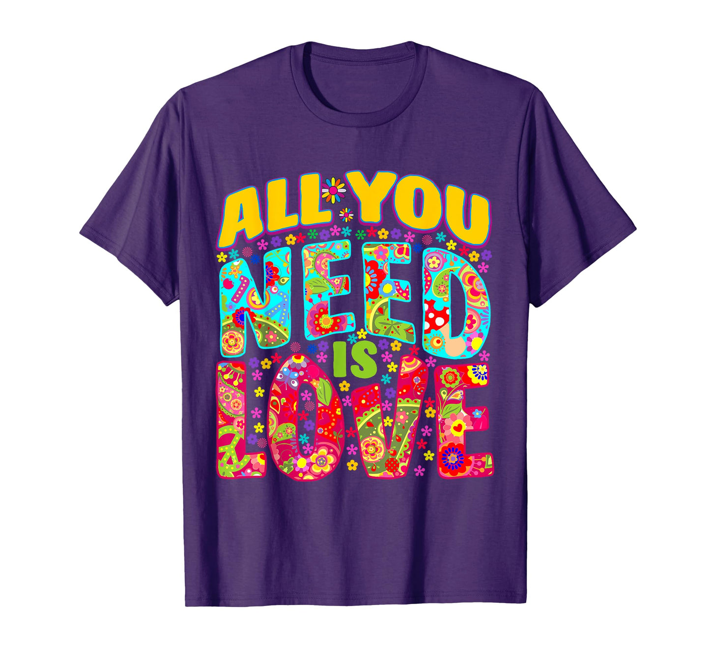 Hippie Flower Power Peace & Love Retro 60s 70s T-Shirt