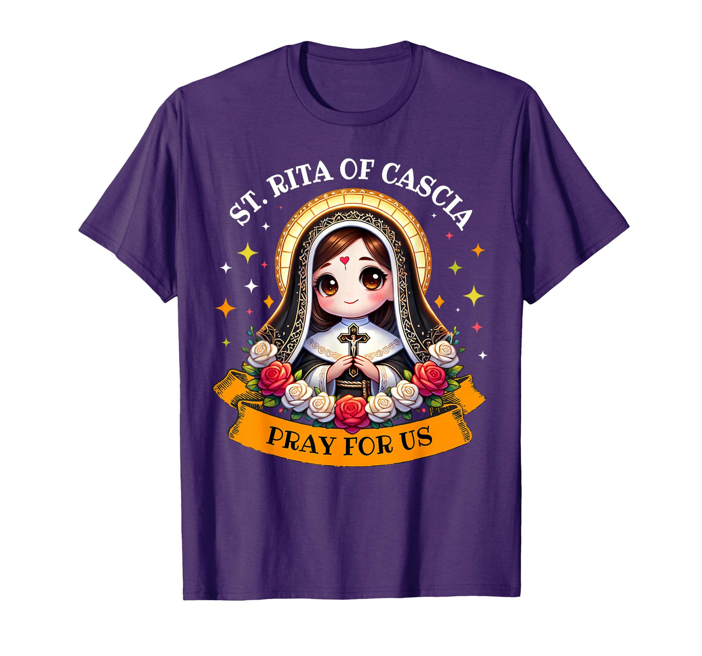 St Rita of Cascia Pray for Us Devotional Catholic for Kids T-Shirt
