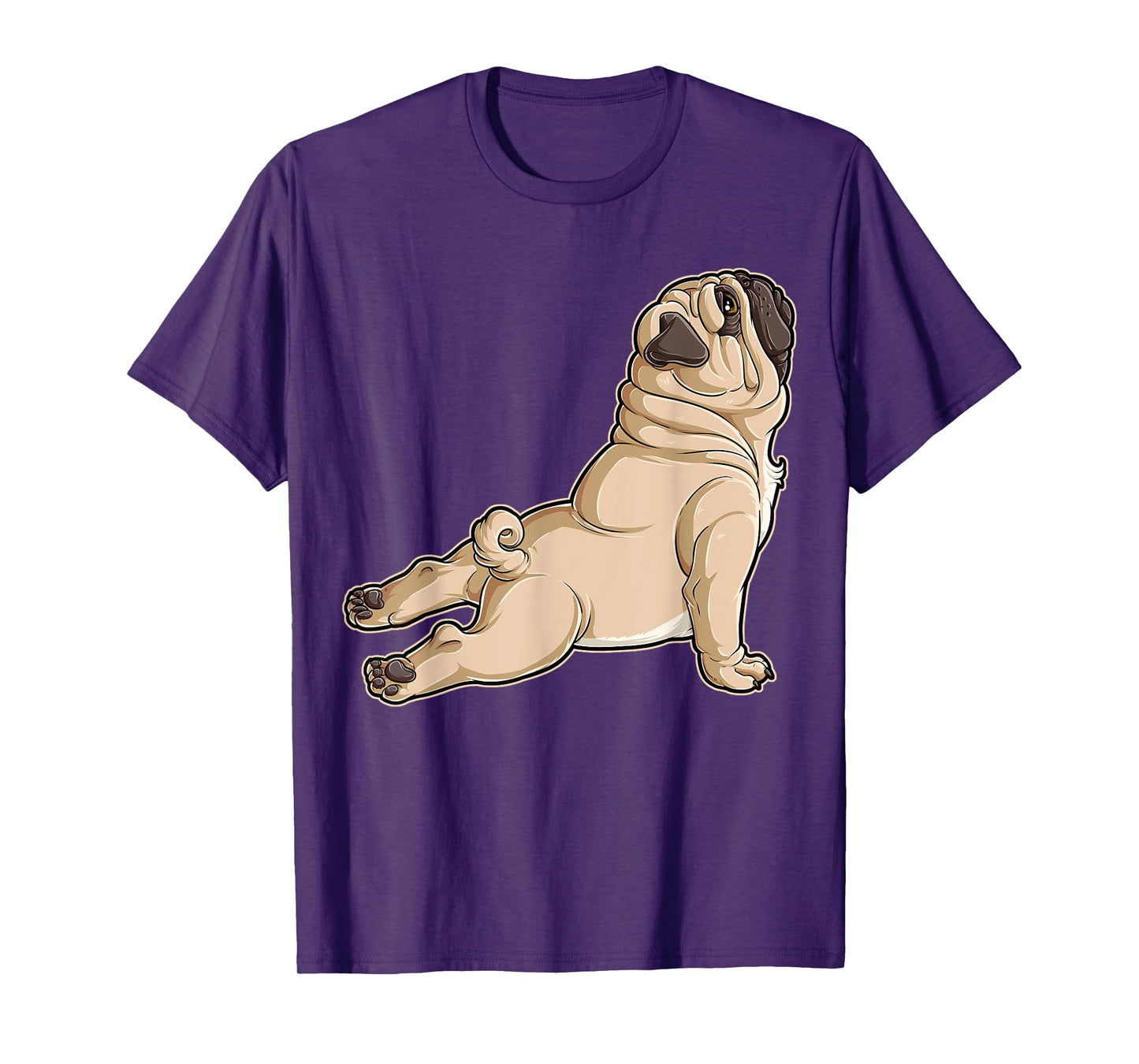 Pug Yoga Fitness Workout Gym Dog Lovers Puppy Athletic Pose Men Women Girls Kids T-Shirt