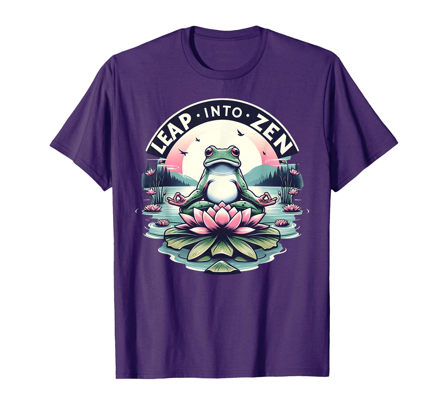 Meditative Frog Lotus Pose Yoga Zen Peaceful Mind T-Shirt