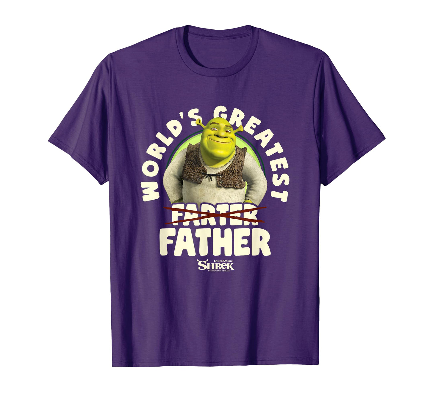 Shrek Father's Day World's Greatest Farter Crossed Text T-Shirt