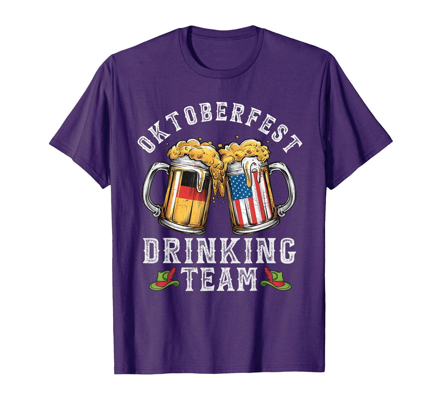 Oktoberfest Squad Drinking Team Beer German American Flag T-Shirt
