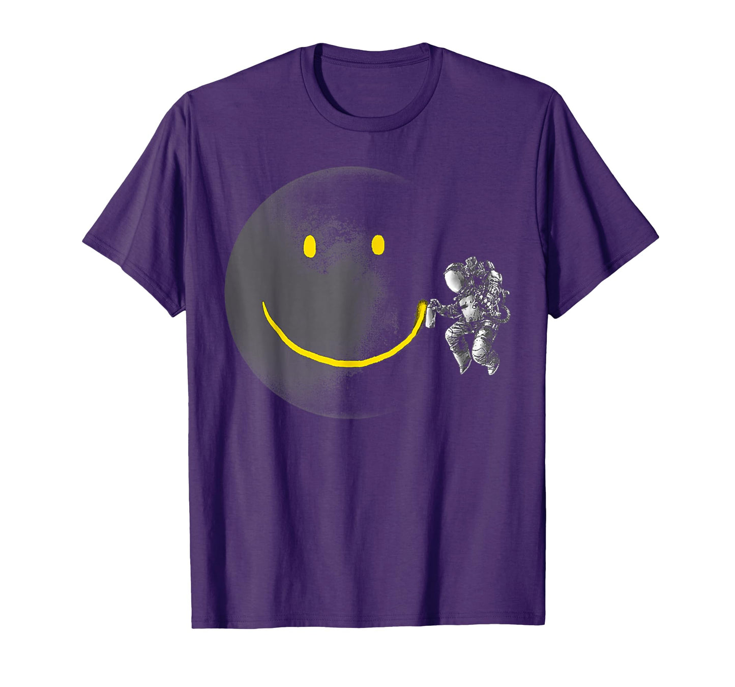 Funny Make A Smile Face Astronaut Moon Space Science T-Shirt