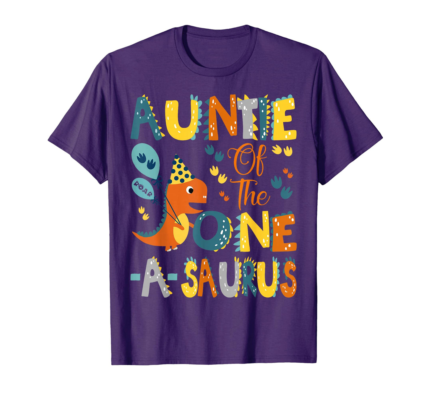 Dinosaur T-Rex 1St Birthday Matching Family Auntie Of The One-A-Saurus 1St Birthday Dinosaur Party Unisex-Kids T-Shirt Black Small Classic Fit Modern U-Neck Short Sleeve