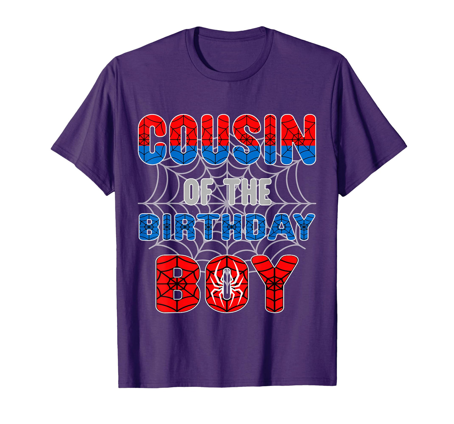 Spider Web Birthday Party Cousin of The Birthday Boy T-Shirt
