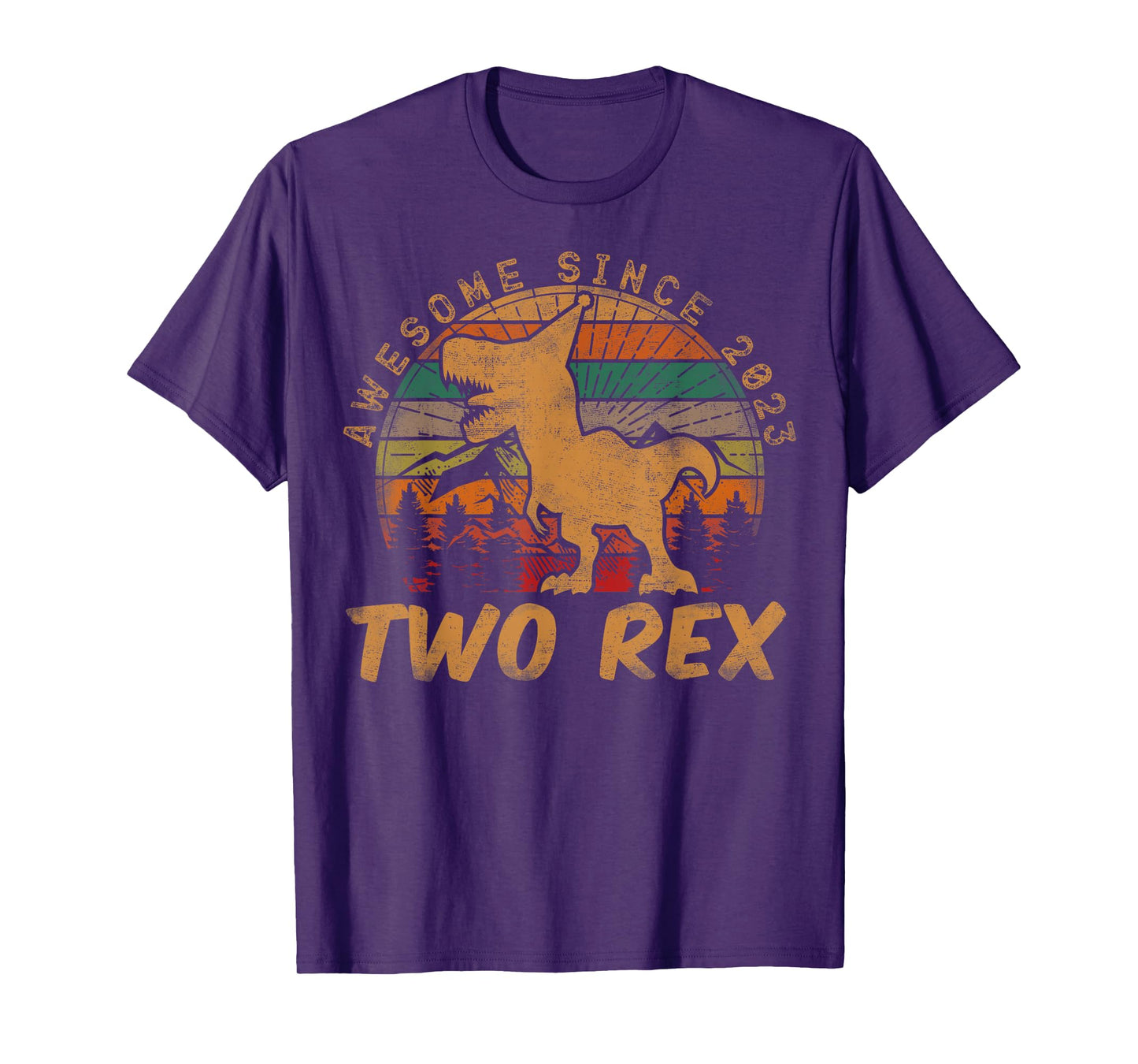 Two Rex 2nd Birthday Gift Second Dinosaur 2 Year Old T-Shirt