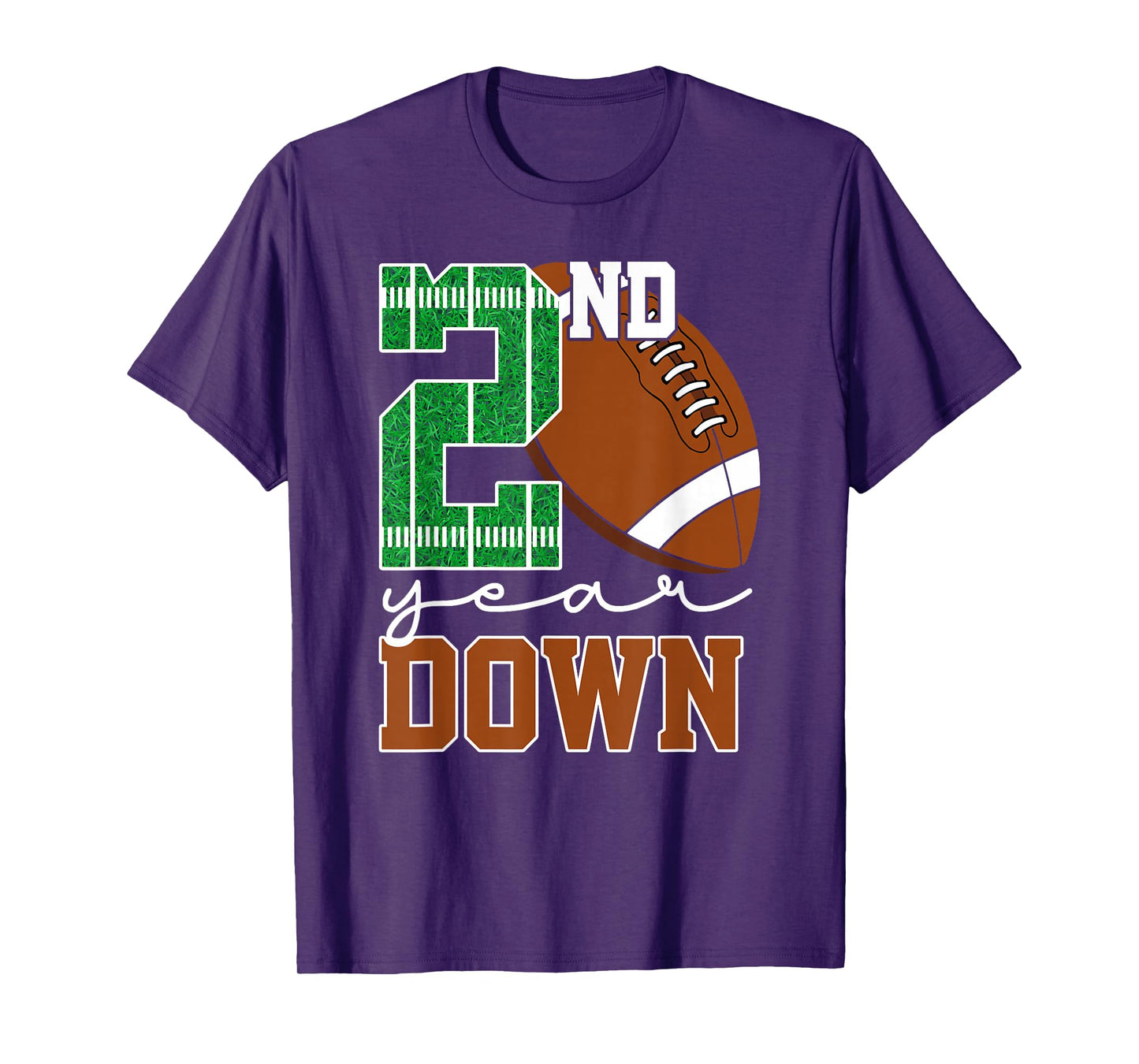 2nd Year Down Football Lover Second Birthday Boy Party T-Shirt