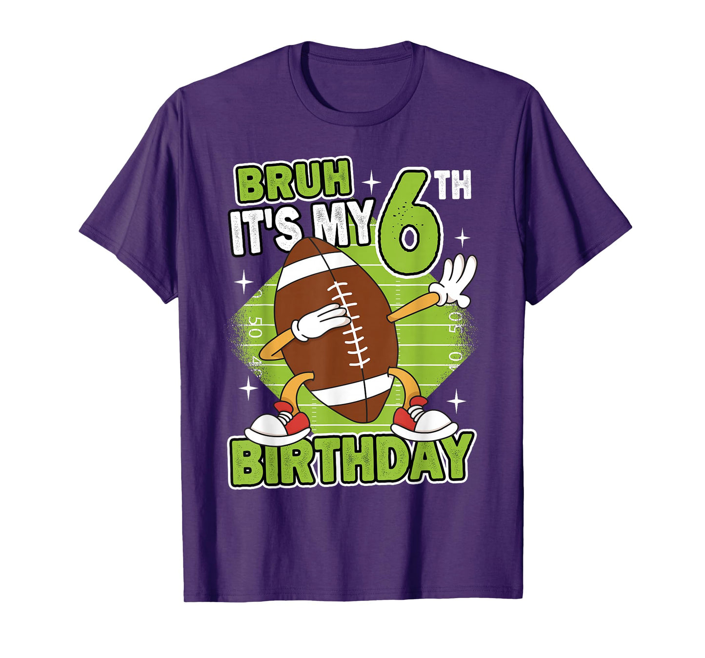 Bruh It's My 6th Birthday American Football Boy 6 Years Old T-Shirt