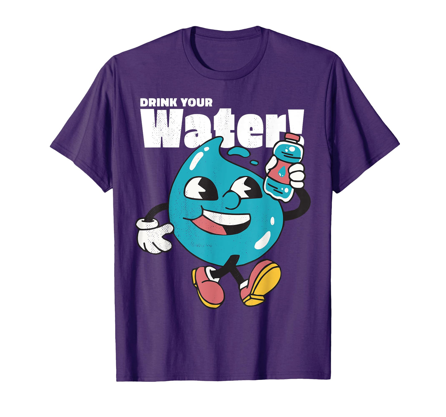 Drink your water, avoid dehydration. Waterdrop. Unisex-Kids T-Shirt. Black. Small. Short Sleeve. School Theme. Cotton, Polyester. Machine Wash.