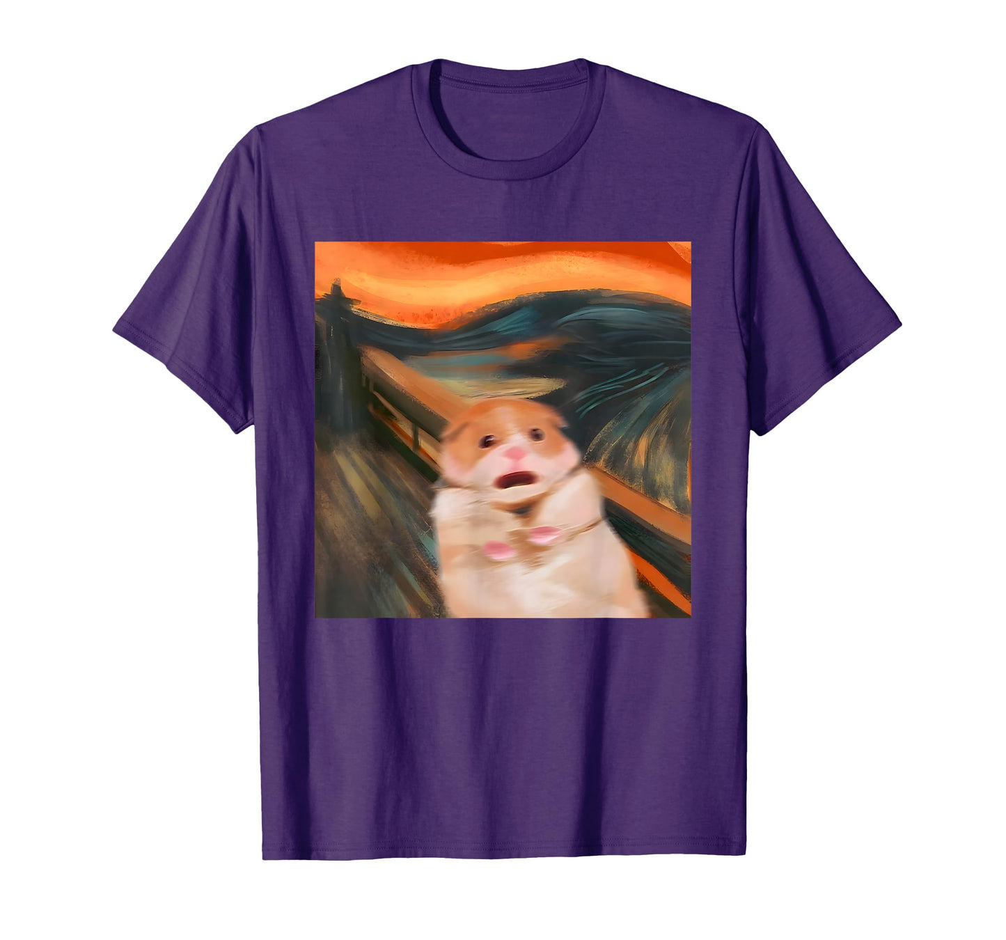 Funny Scared Hamster Meme Scream Graphic Tees for Women Men T-Shirt