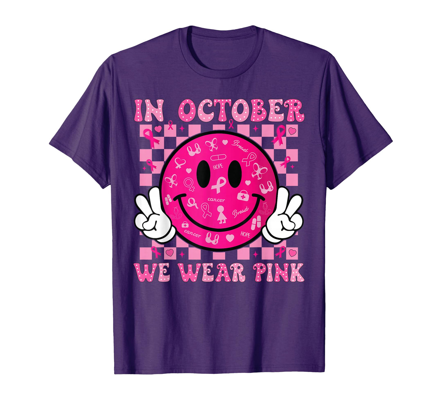 In October We Wear Pink Breast Cancer Awareness Halloween T-Shirt