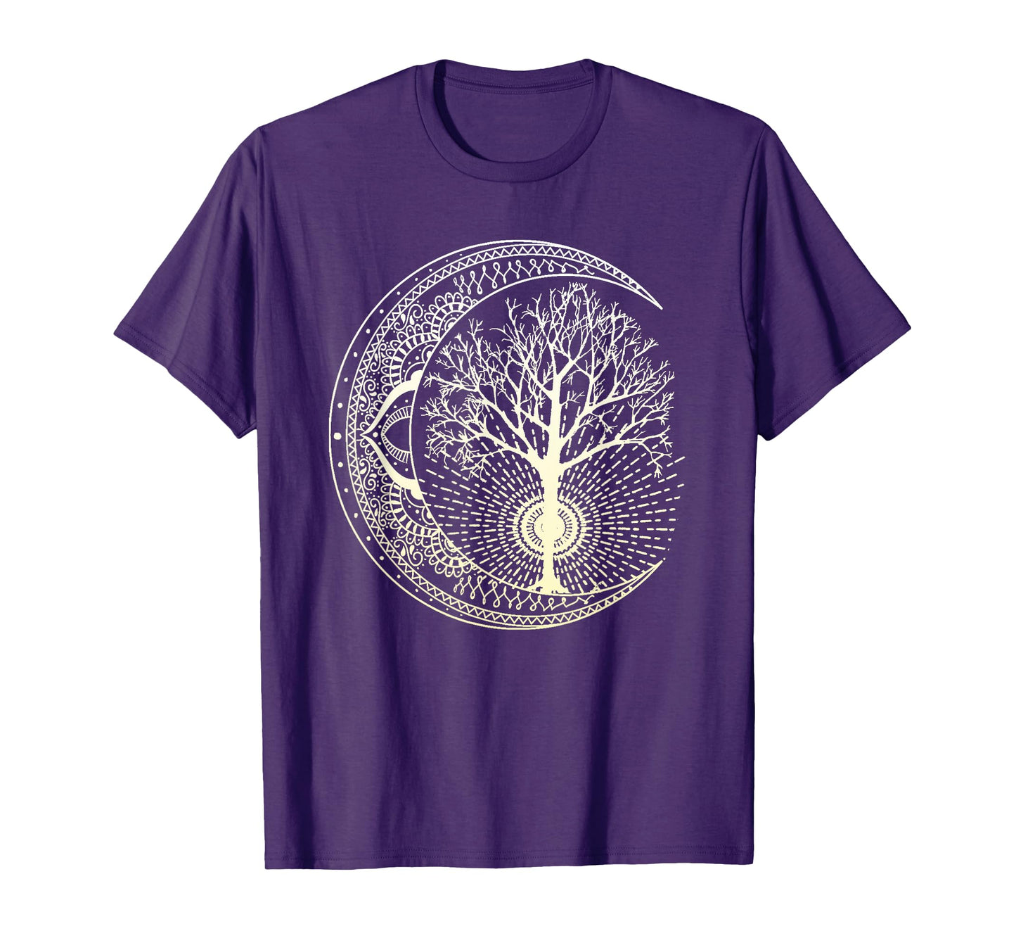 Mandala Moon Tree of Life Tattoo Style T-Shirt