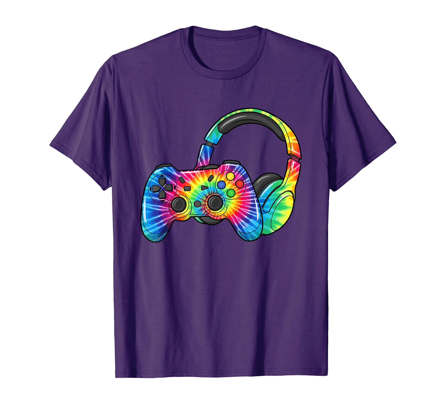 Tie Dye Gaming Headset Controller Video Games Gamer T-Shirt