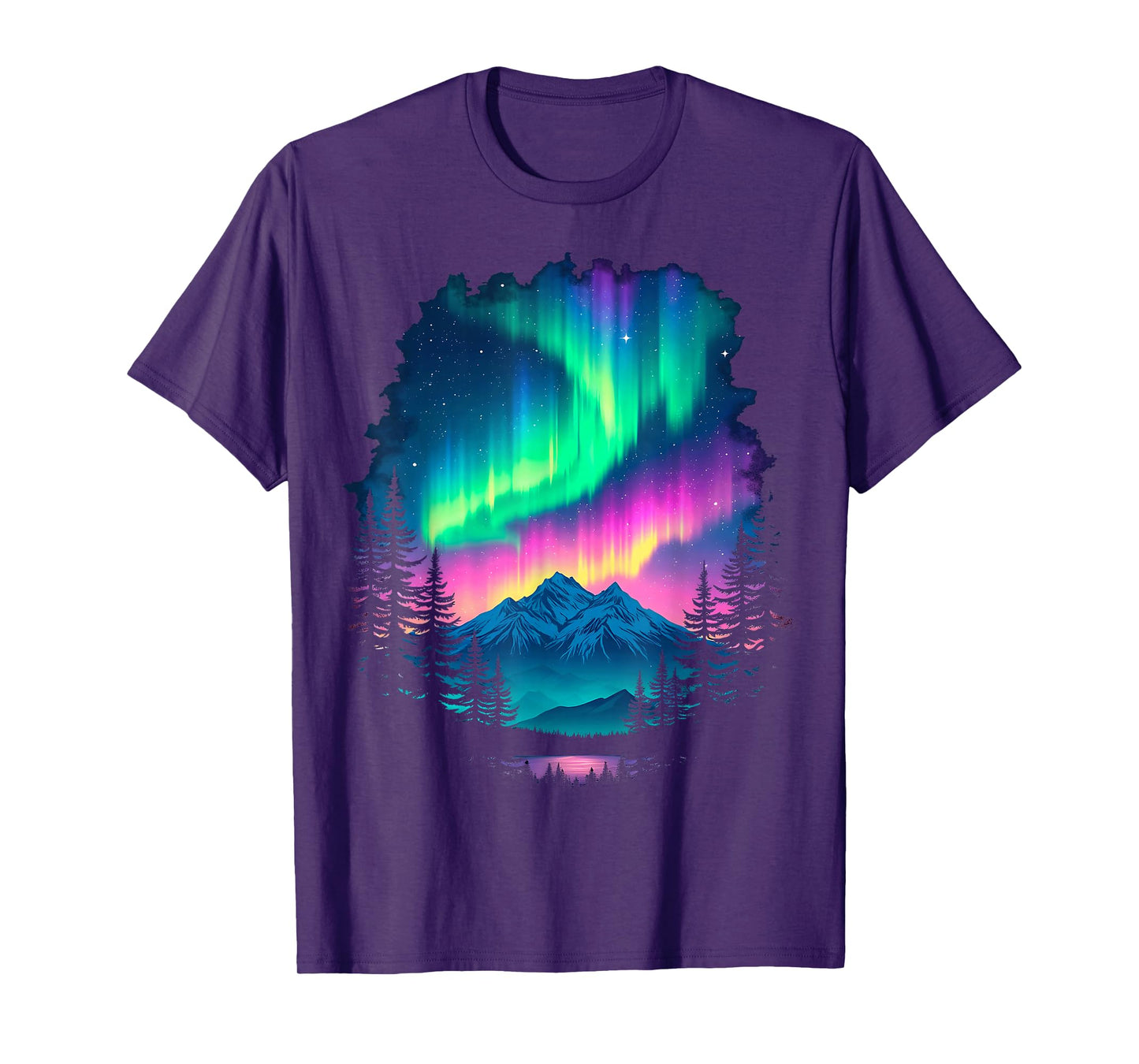 Aurora Borealis Scenic Landscape T-Shirt