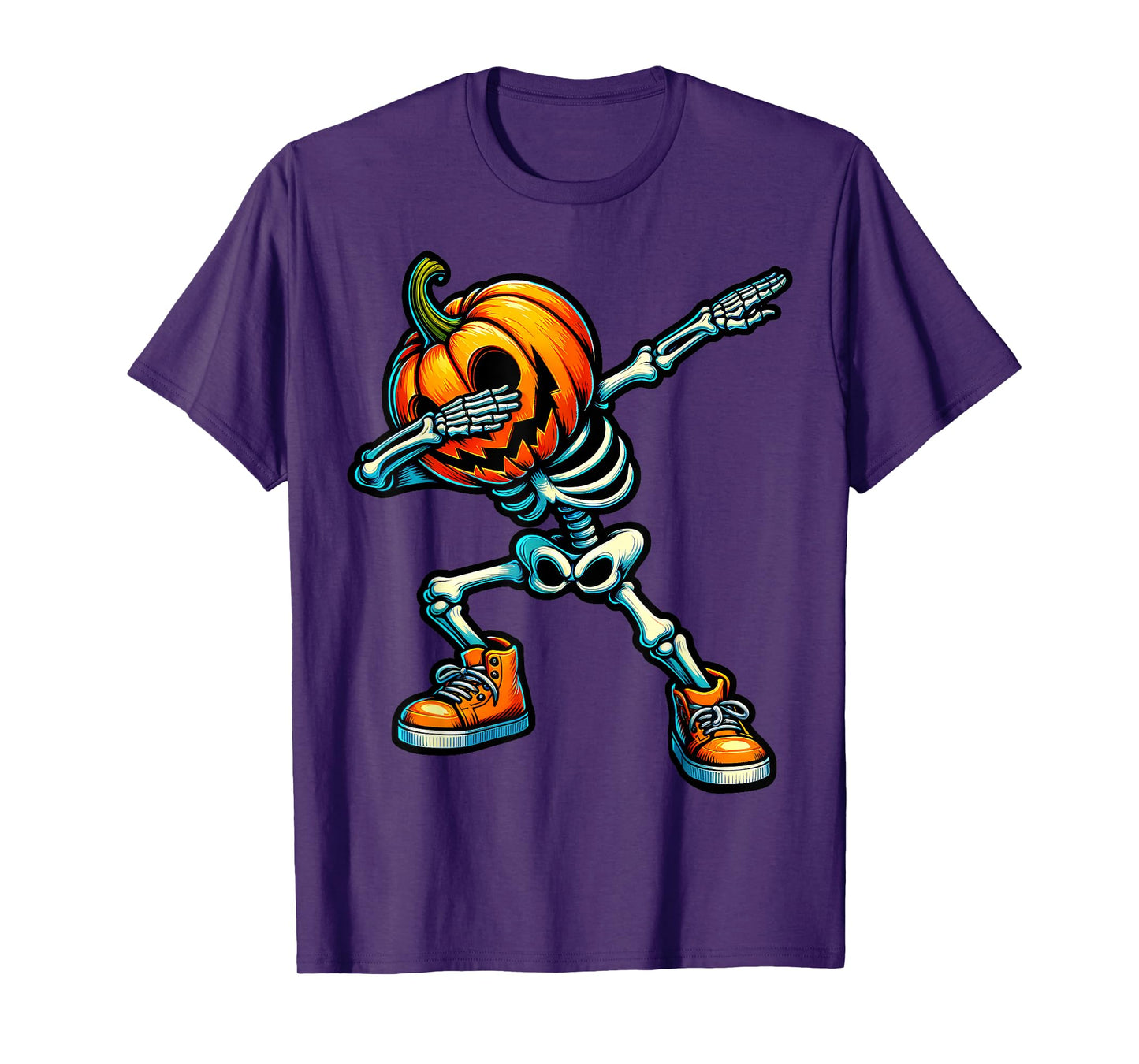 Dabbing Halloween Skeleton Boys Trick Treat Funny Pumpkin T-Shirt