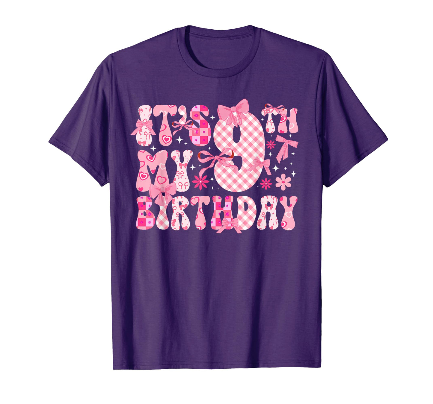 9th Coquette Themed Birthday Nine Year Old Girl Coquette Bow T-Shirt