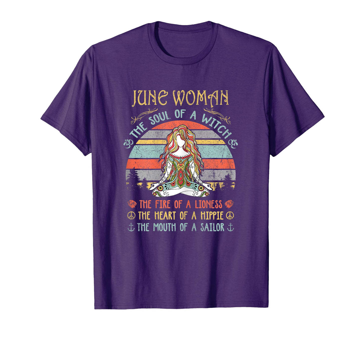 Womens June Woman The Soul Of A Witch Vintage Birthday T-Shirt