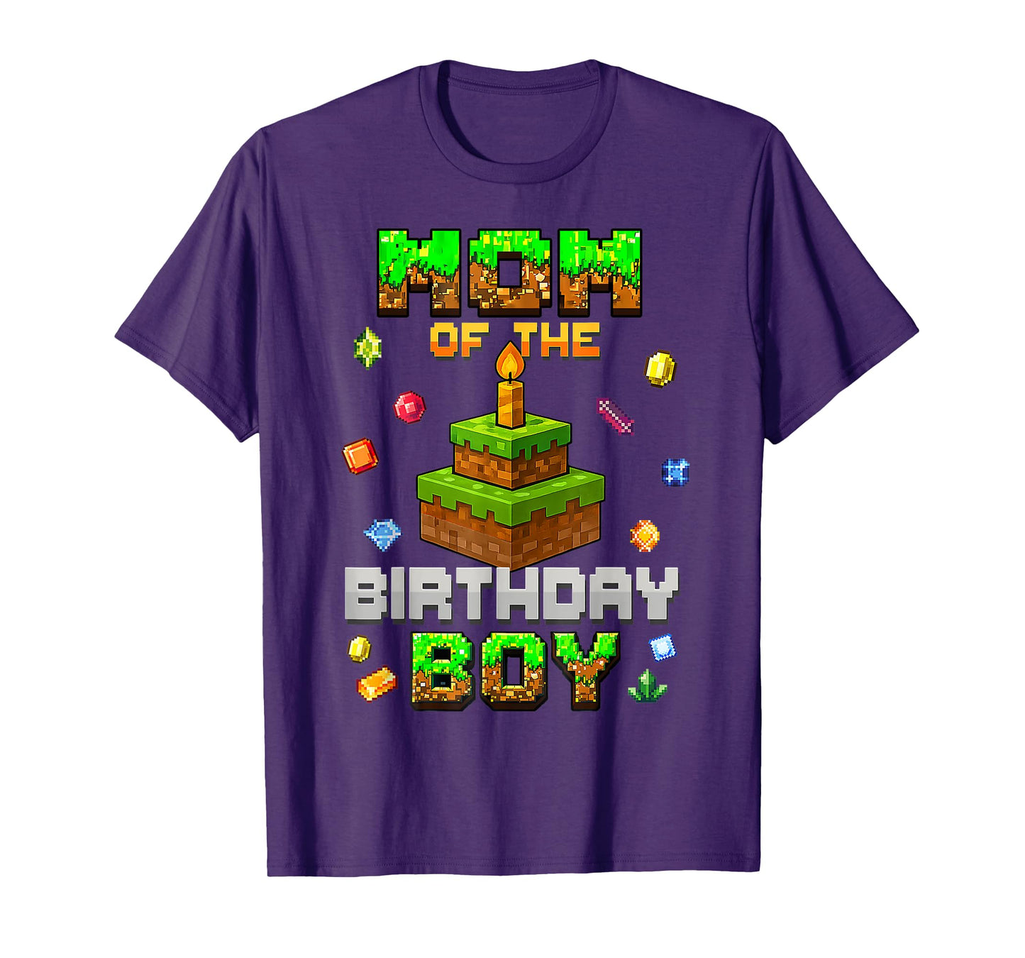 Mom Of The Birthday Boy Family Matching Video Game Pixel T-Shirt