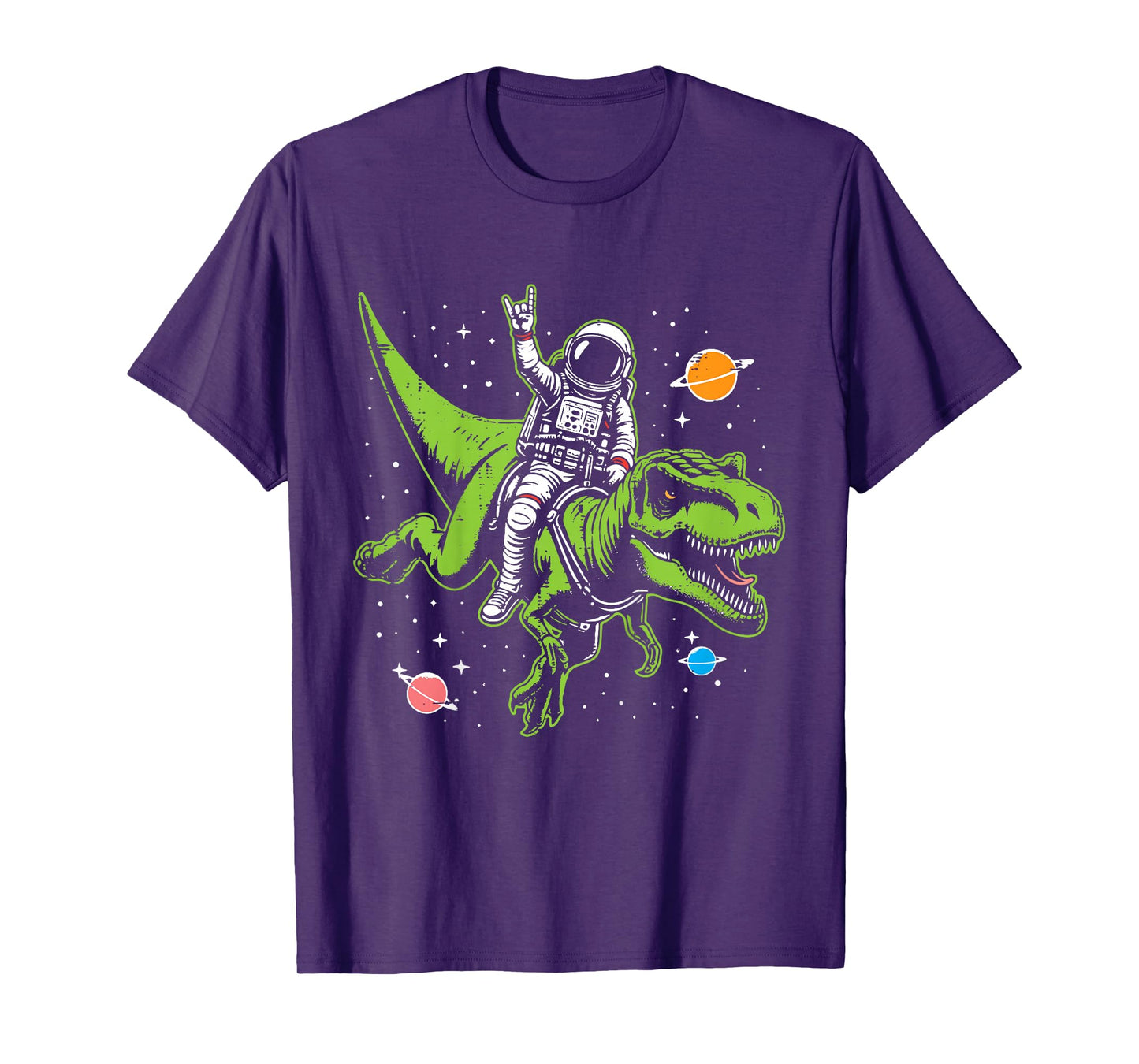 Kids Astronaut On Dino Trex Rock Space Rocker Boys Kids Toddler T-Shirt