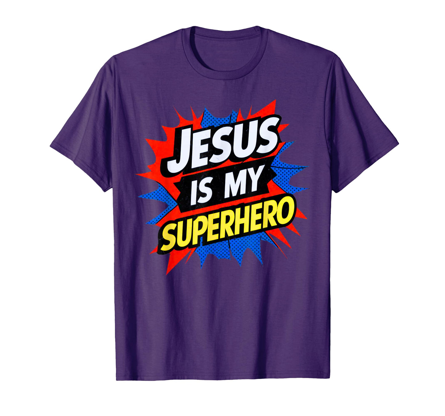 Jesus Is My Superhero Christian God Religious Comic Kids Boy T-Shirt