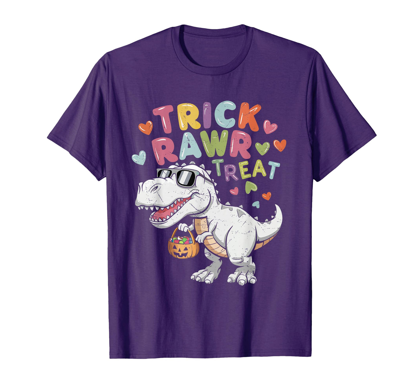 Trick Rawr Treat Ghost Dino Trex Toddler Boys Halloween Kids T-Shirt