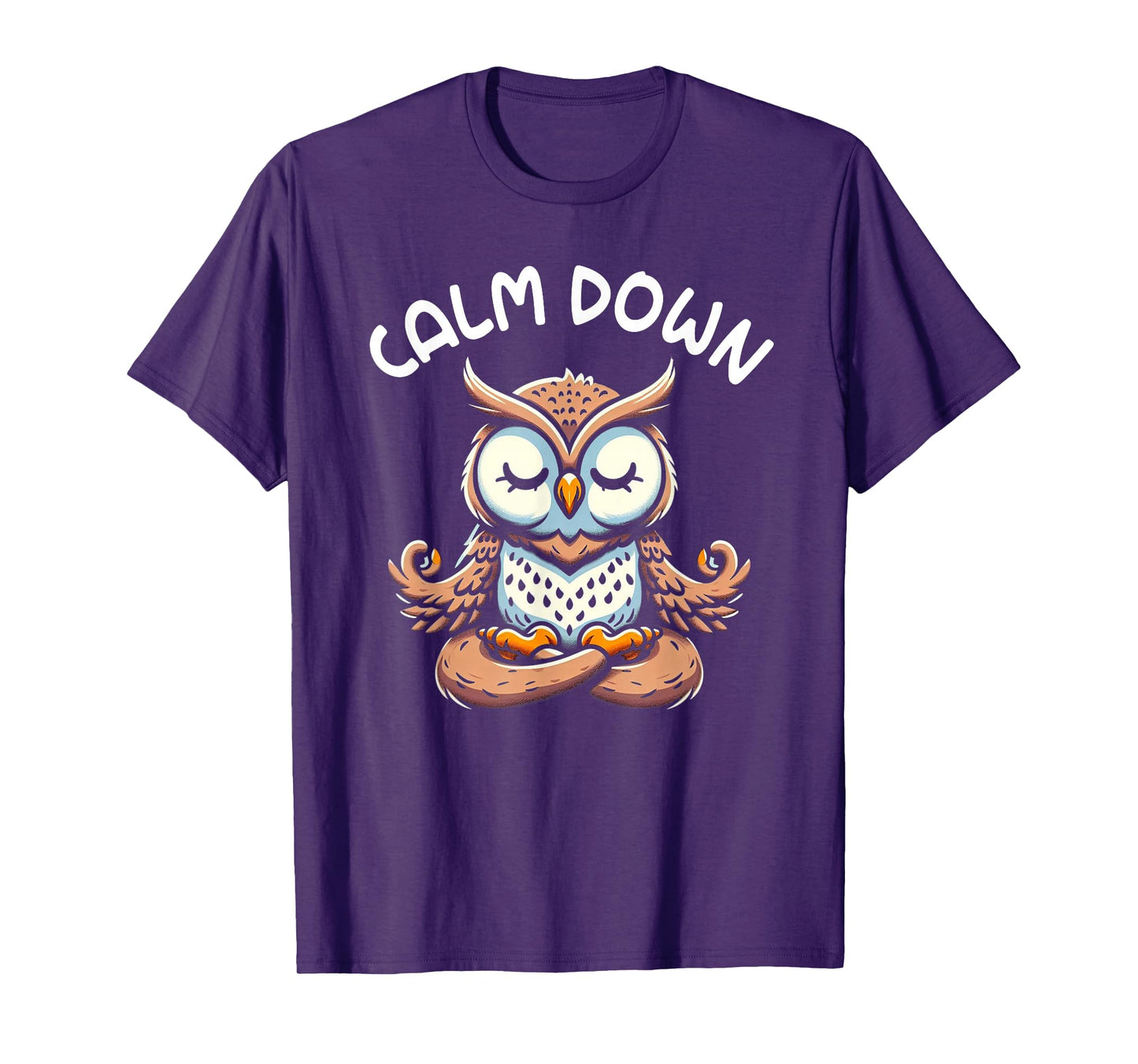 Owl Calm Down Yoga Meditation T-Shirt