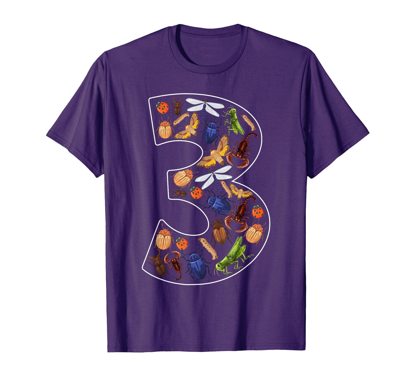Toddler 3rd Birthday Bugs Insects Beetles Kids 3 Year Old T-Shirt