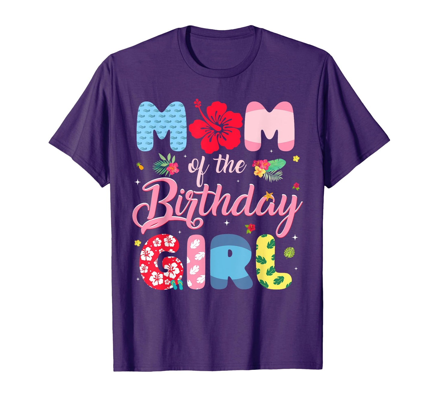 Mom Of the Birthday Girl Family Summer Beach Birthday Party T-Shirt