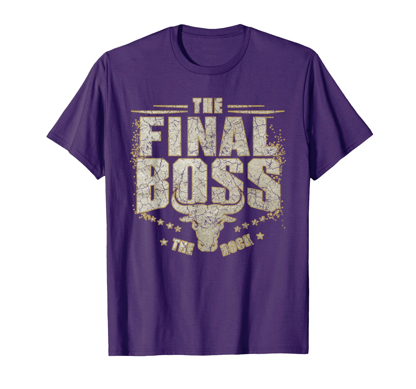 The Final Boss Vintage Rock Music Final Boss Gamer Bull Head T-Shirt