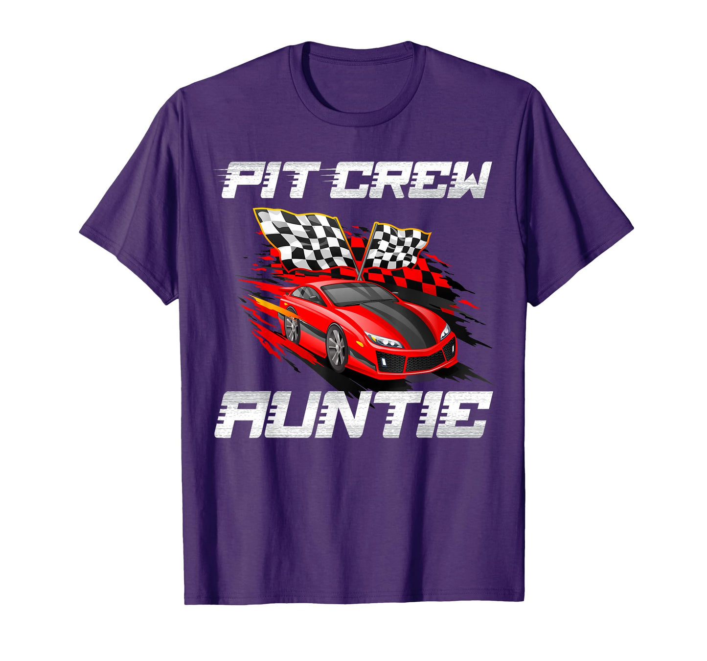 Pit Crew Auntie Race Car Birthday Racing Car Family T-Shirt