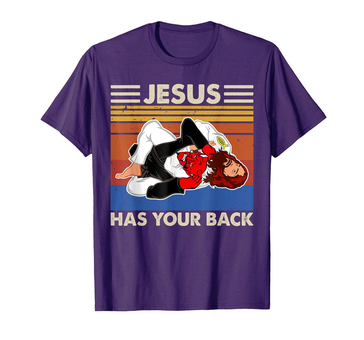Jiu Jitsu shirts Jesus Has Your Back MMA Brazilian Jiujitsu T-Shirt