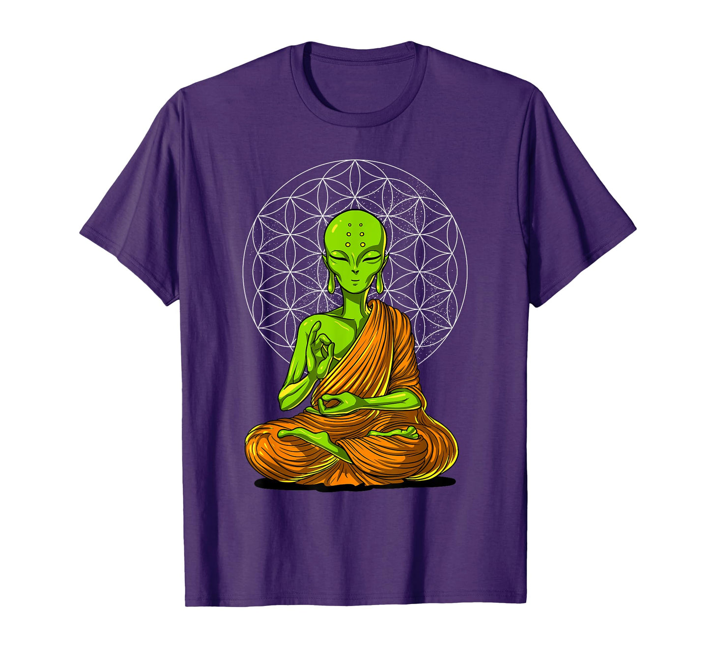 Space Alien Buddha Zen Yoga Meditation Spiritual Buddhist T-Shirt