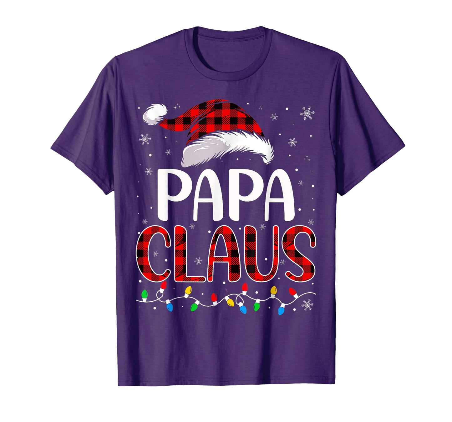Papa claus christmas lights matching family xmas pajama T-Shirt