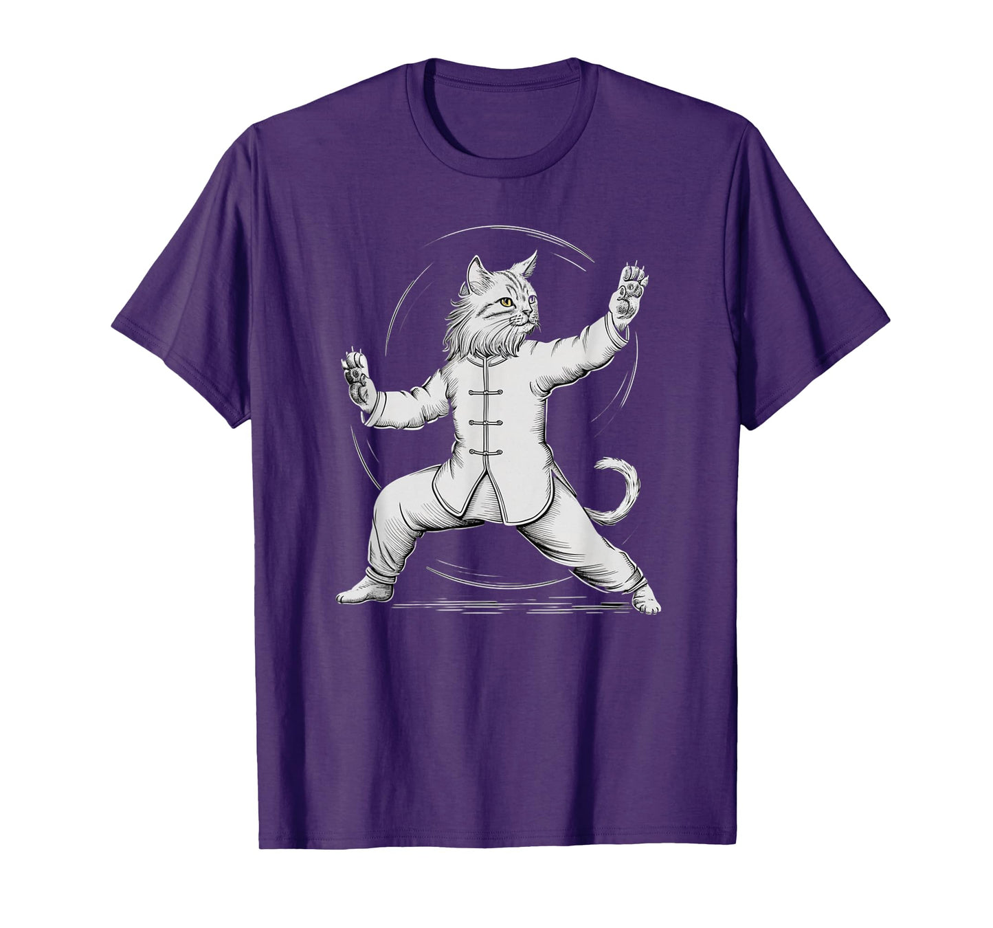 Life Happens Tai Chi Helps Funny Yin Yang Tai Chi Cat T-Shirt for Men Women Kids