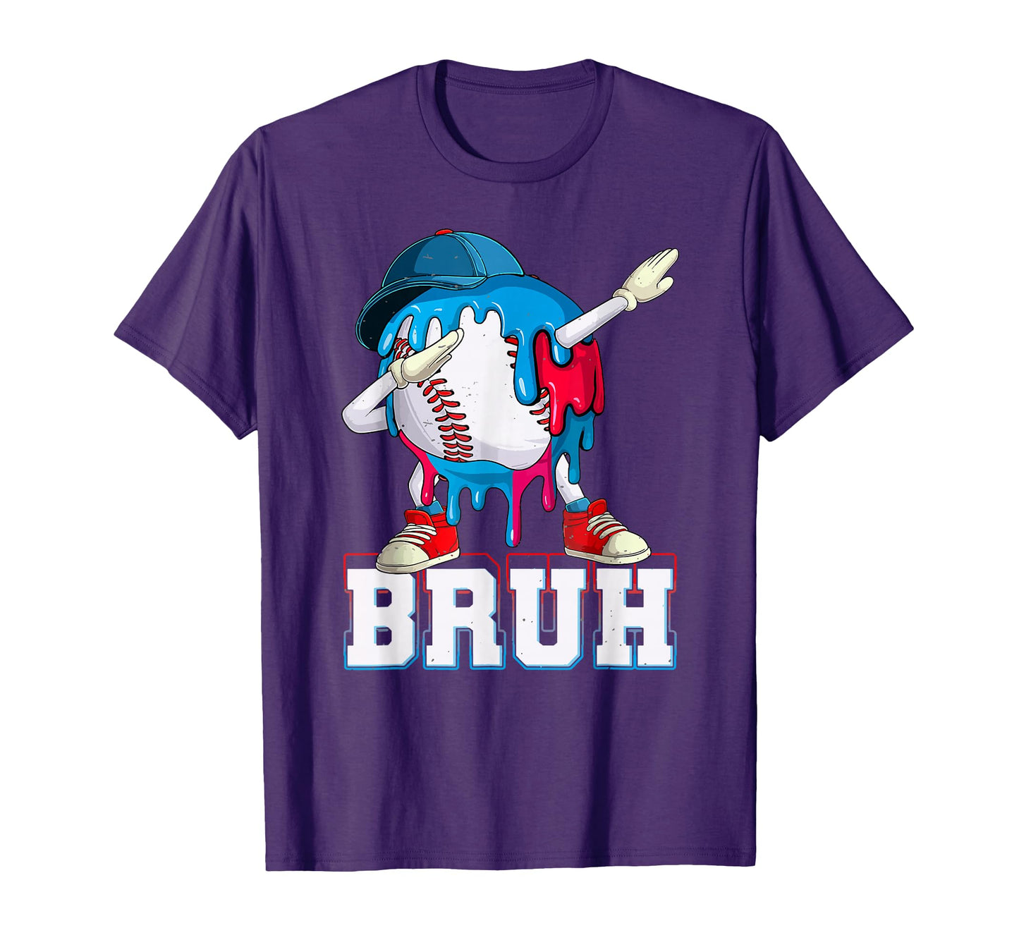 Dabbing Baseball Boys Bruh Ice Cream Drip Baseball Boys T-Shirt