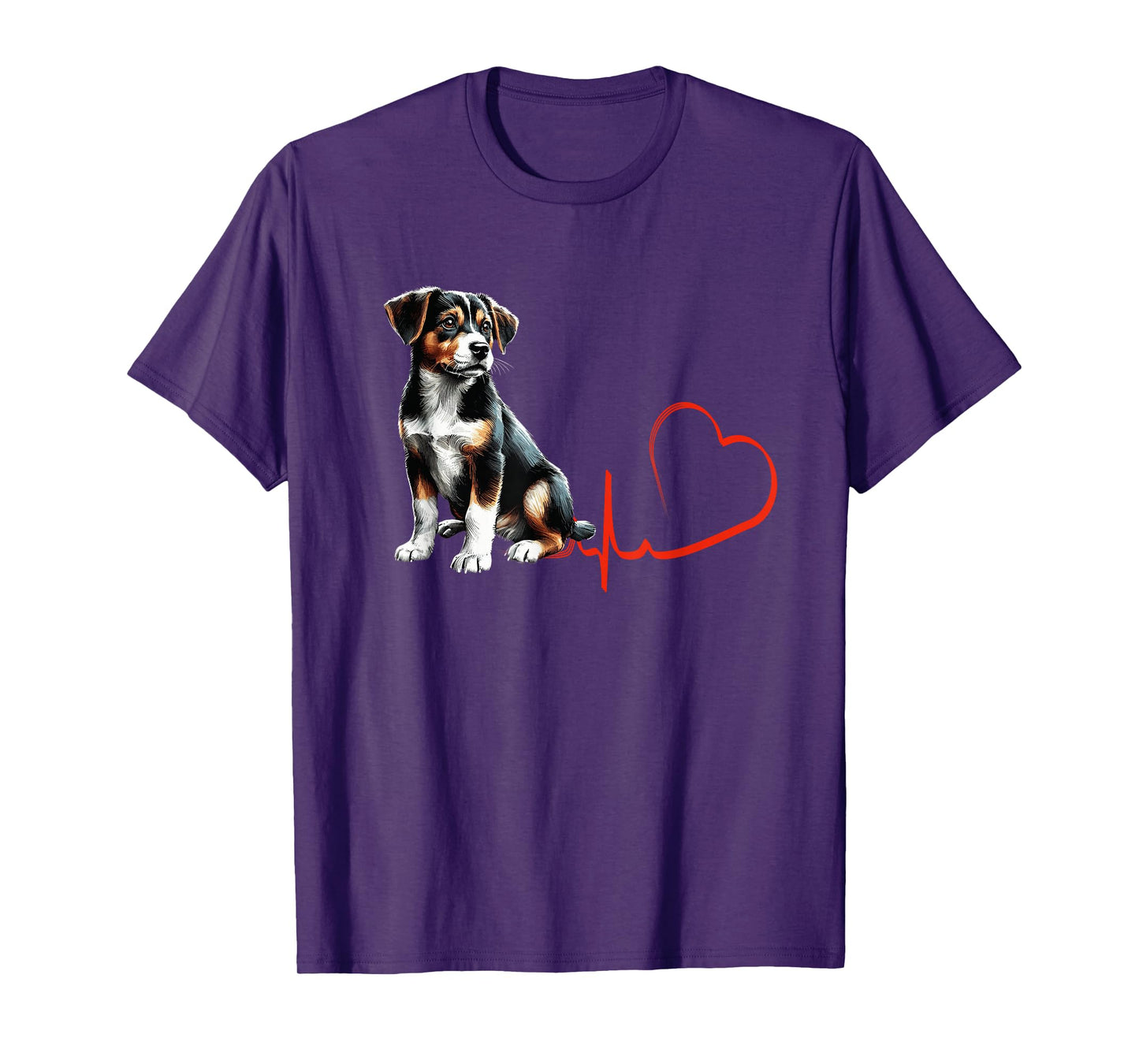 Mountain Feist Dog Heartbeat EKG Funny Dogs Owner & Lover T-Shirt