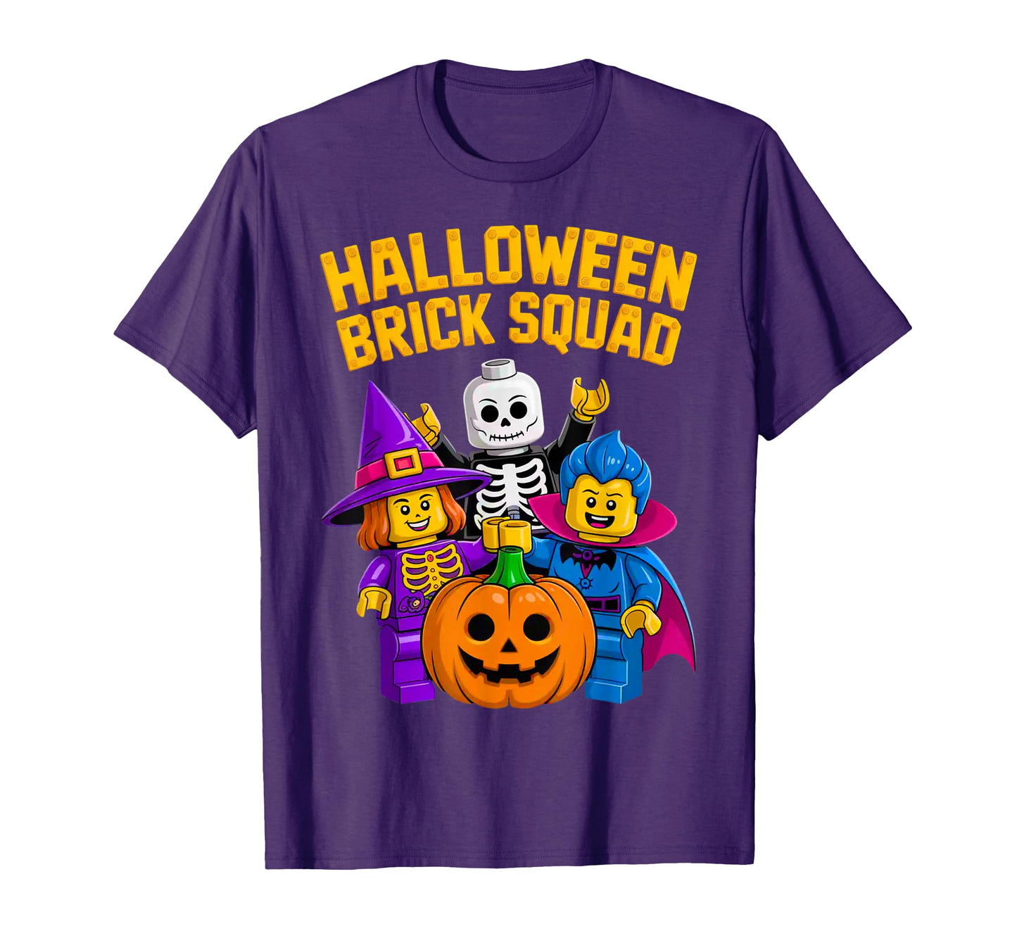 Halloween Brick Squad Costume Master Builder Blocks Building T-Shirt