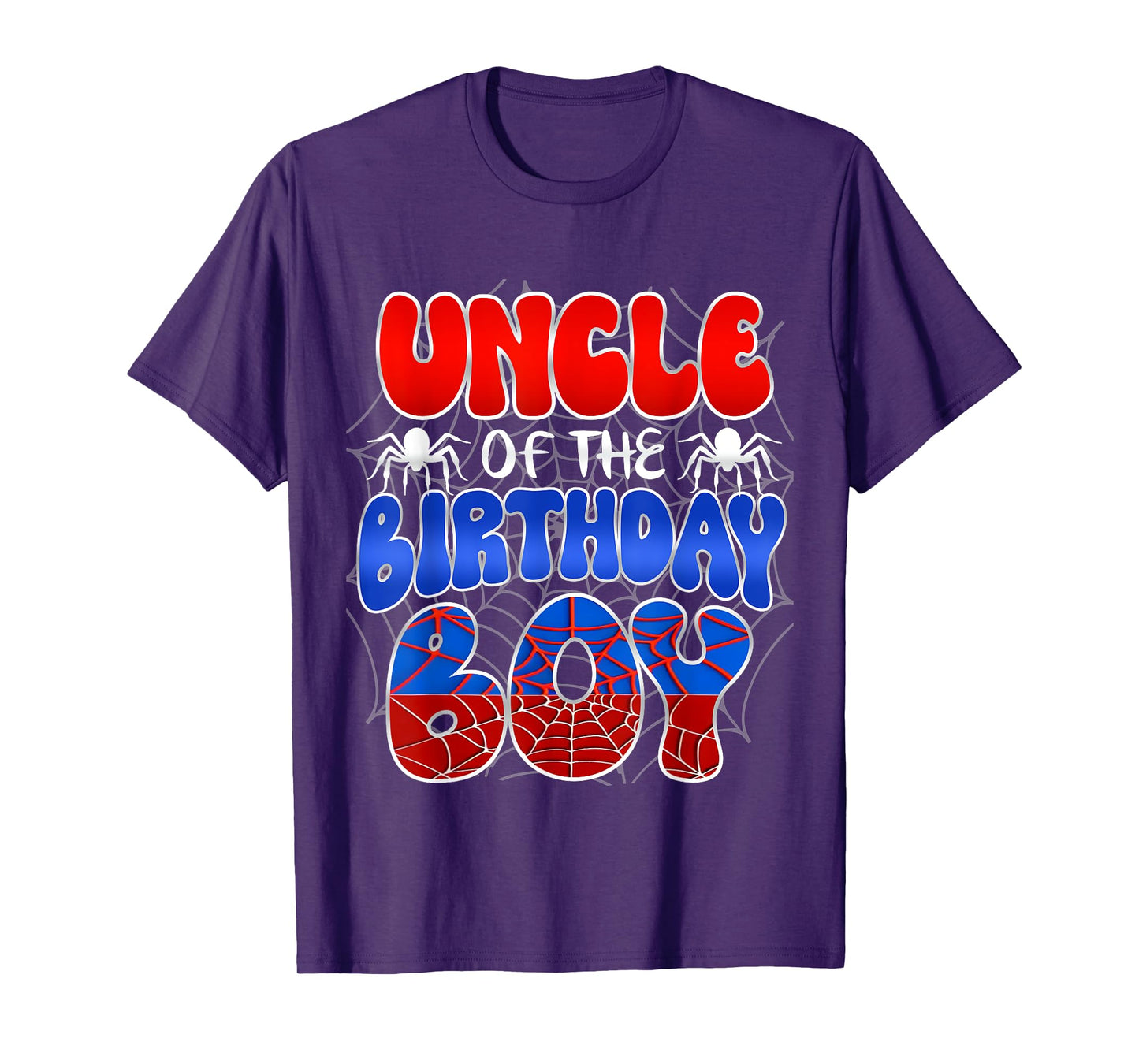 Uncle of the Birthday Boy Costume Spider Web Birthday Party T-Shirt