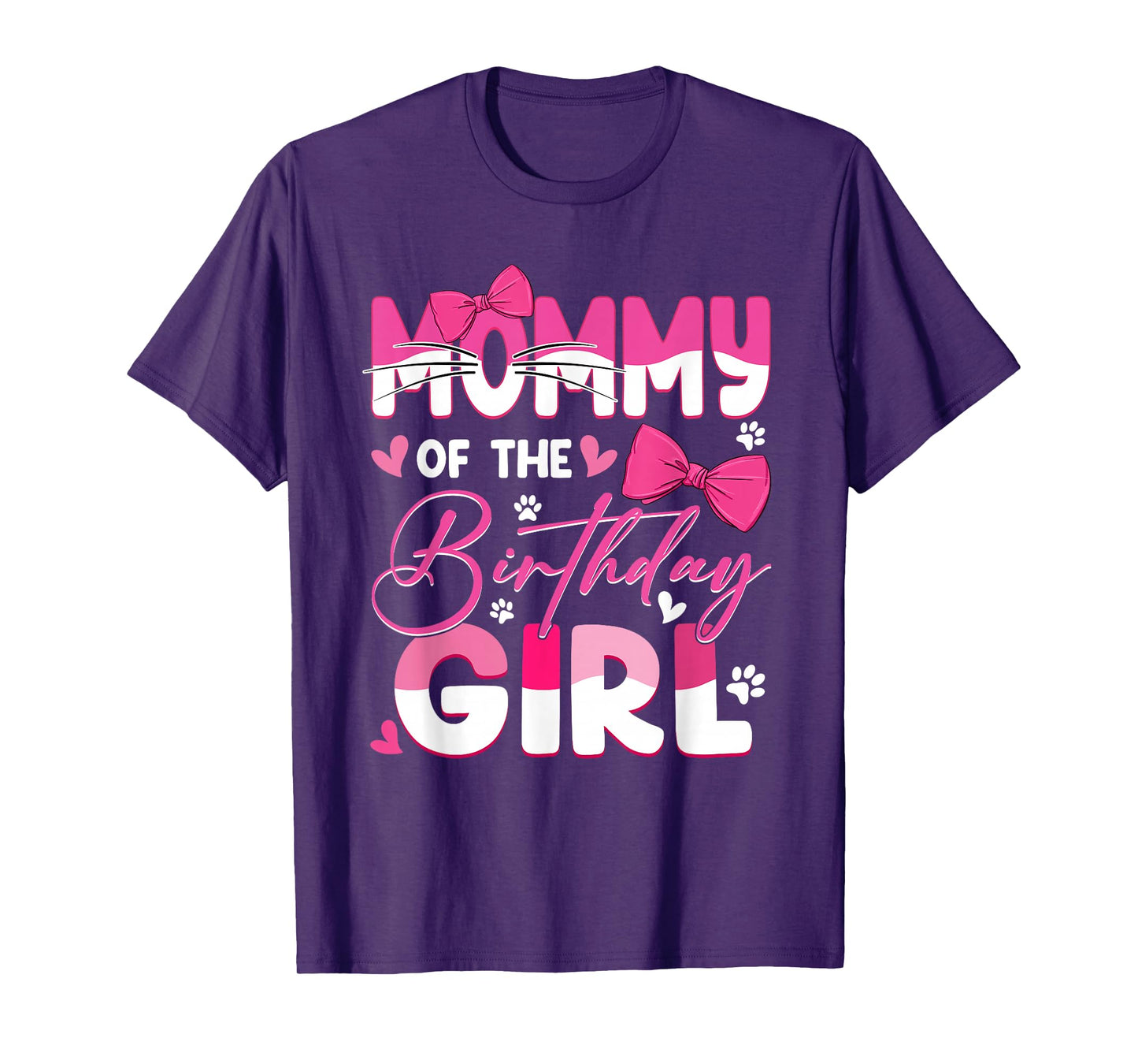 Mommy Of The Birthday Girl Cat Kitty Family Matching T-Shirt
