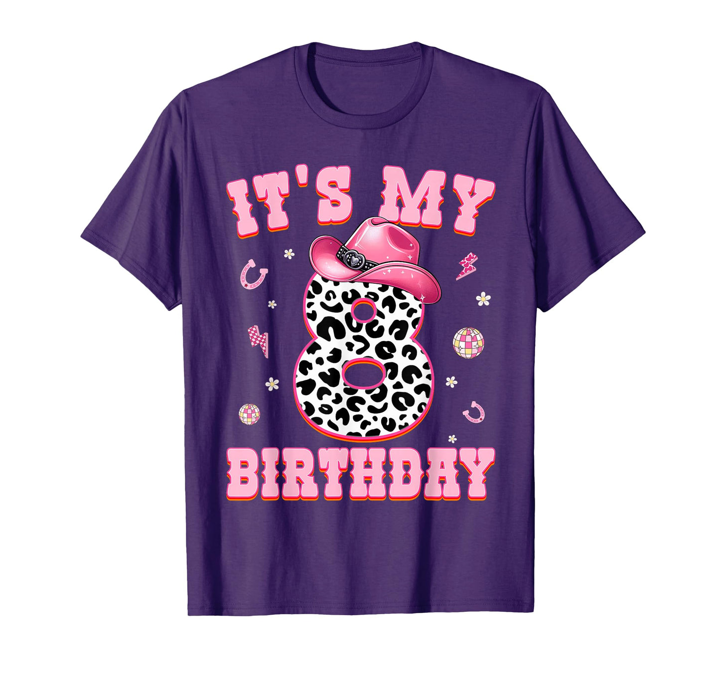 It's My 8th Birthday Western Cowgirl 8 Year Old Birthday T-Shirt