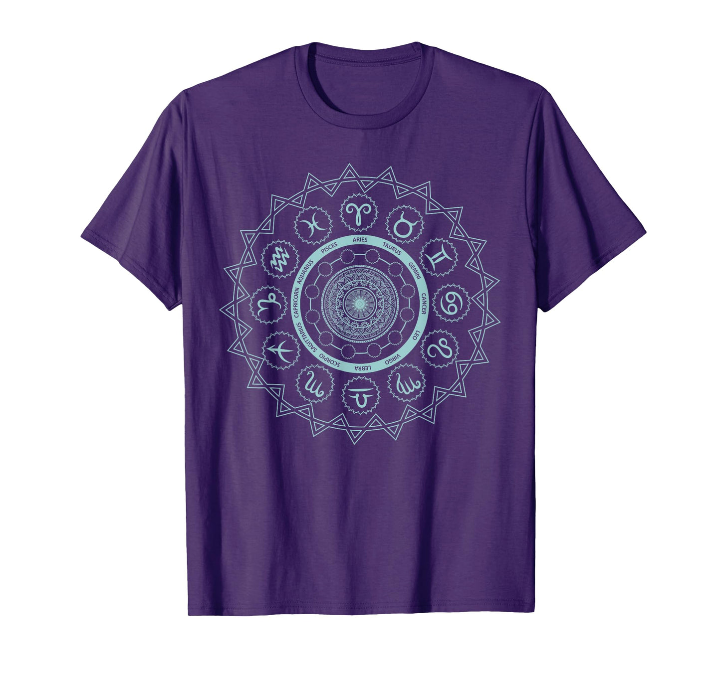 12 Horoscope Sign Zodiac Astrology Zen Spiritual Mandala T-Shirt