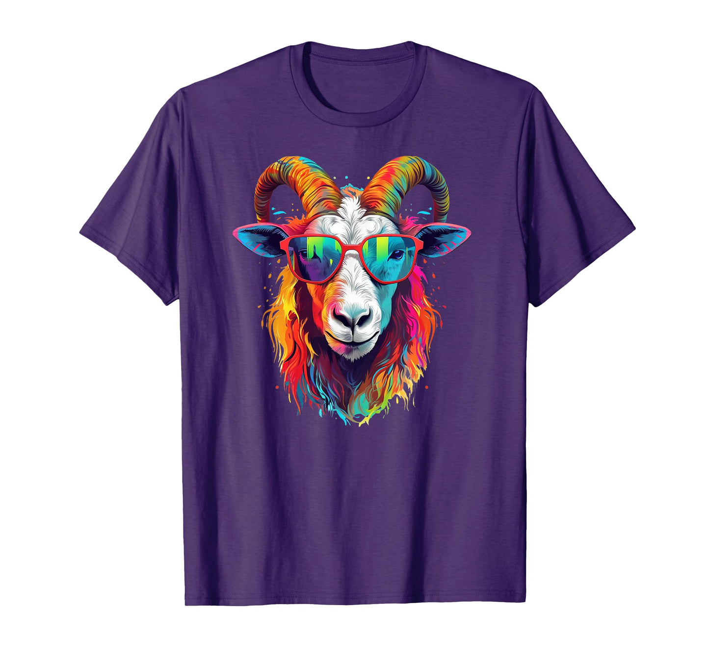 Dripping Psychedelic Goat Trippy Splatter T-Shirt