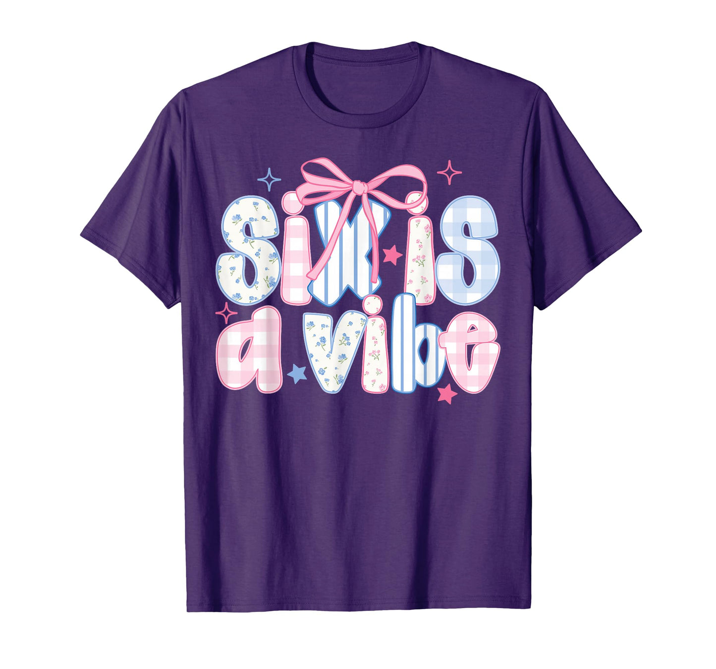 Six is A Vibe Coquette 6th Birthday 6 Years Old Girls T-Shirt