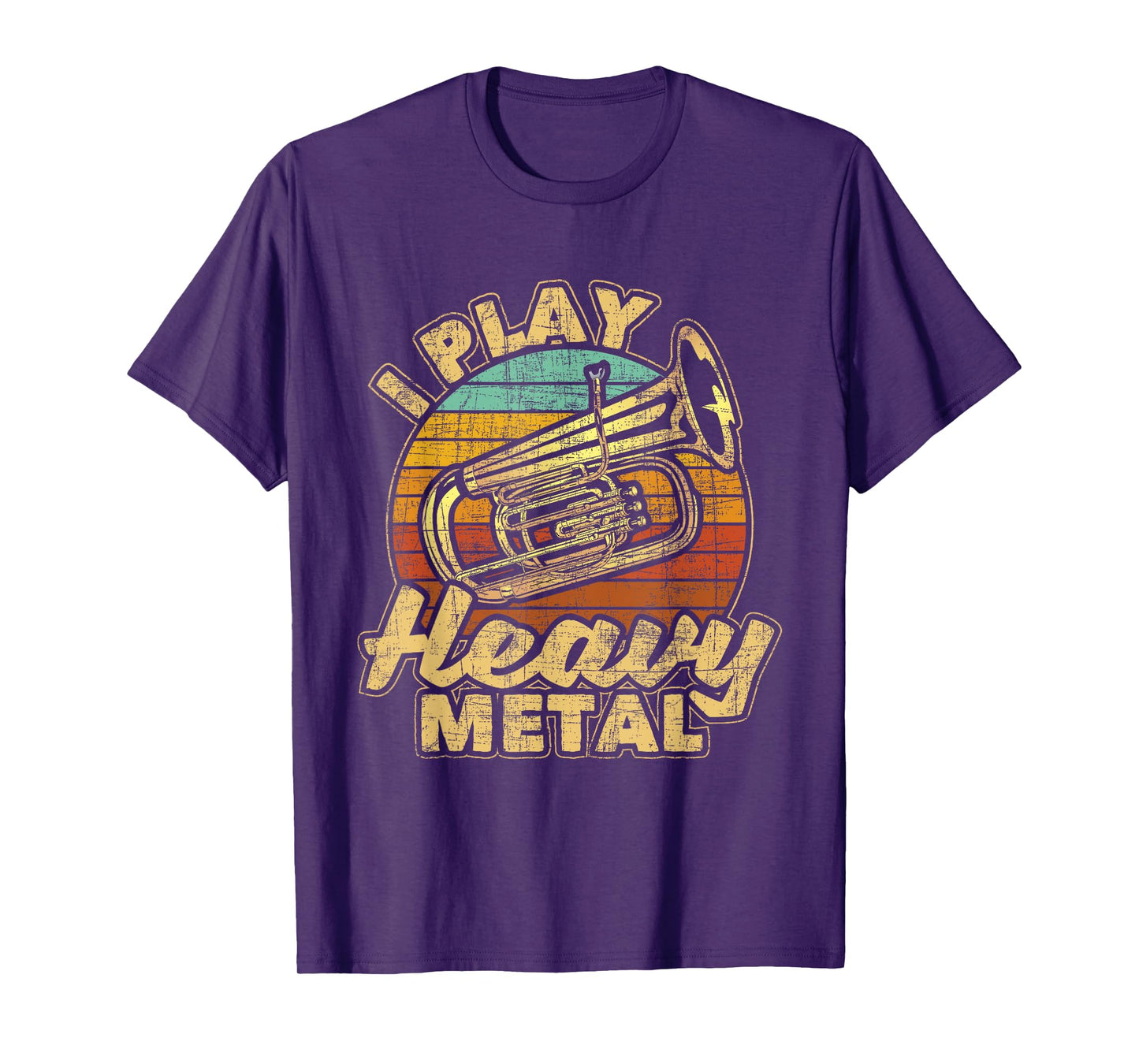 I Play Heavy Metal - Colorful Retro Baritone Marching Band T-Shirt