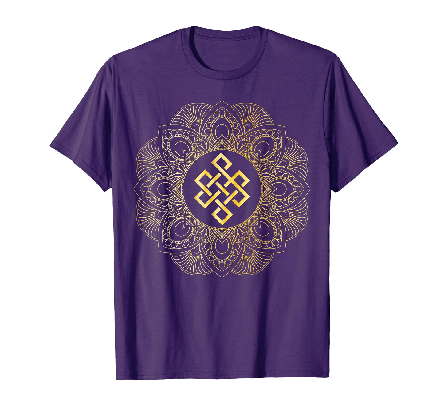 Tibetan Endless Knot Mandala Lotus Flower T-Shirt
