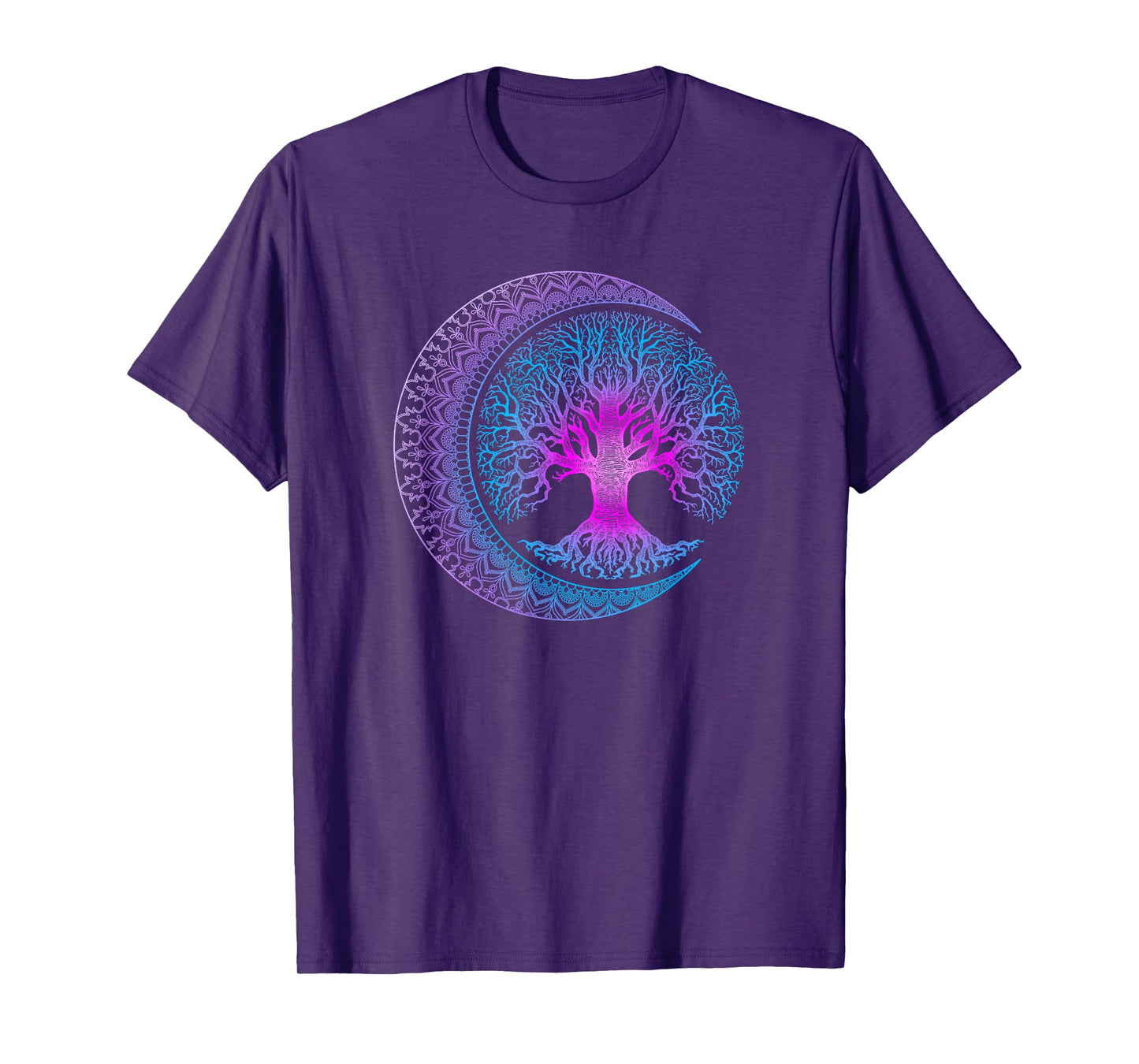 Tree of Life Cresent Moon Phases Mandala Yoga Gift T-Shirt